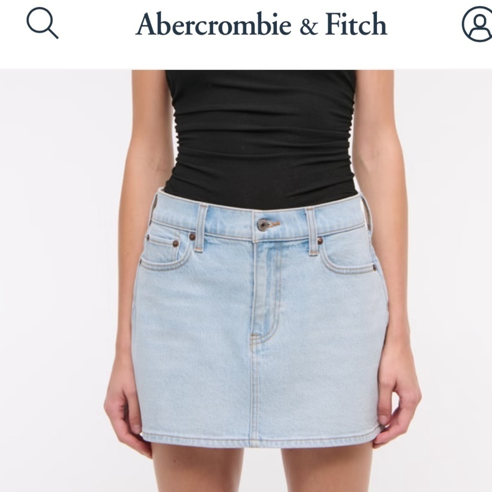 Abercrombie and Fitch High Rise Rigid Pockets‎ Denim Mini Skirt Women’s Sz 30